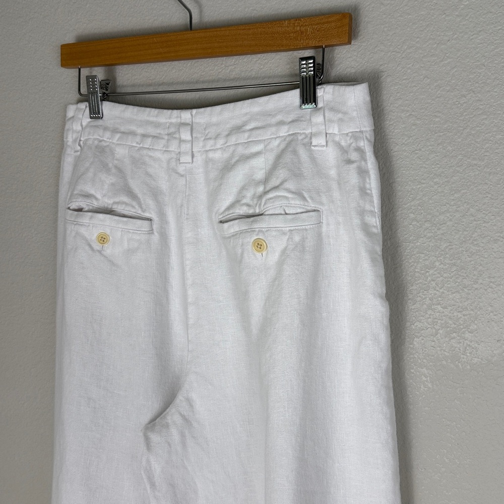 Madewell Women's The Harlow Wide-Leg Pant in 100% Linen Eyelet White 8 - Picture 6 of 14